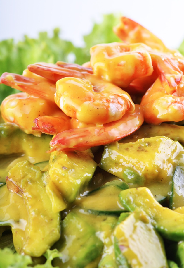 Ensalada mediterránea de gambas con arroz