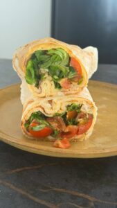 Fajita de queso cottage y pavo