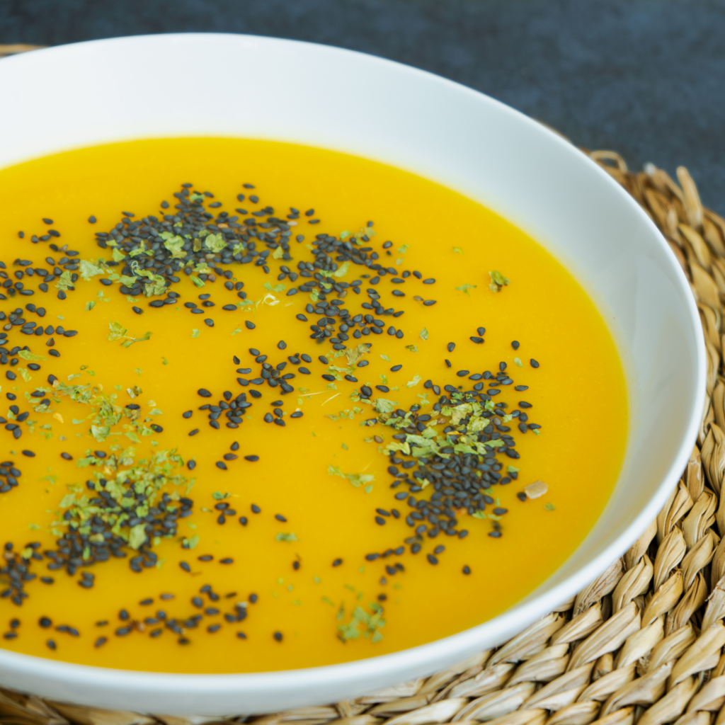 Crema de calabaza con cúrcuma y jengibre